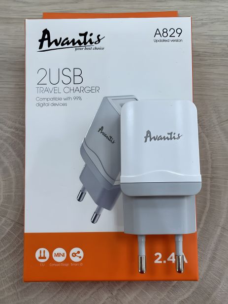 Зарядний пристрій Avantis A829 2USB White