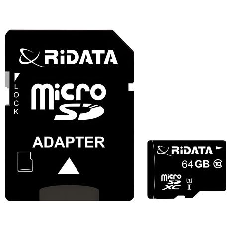 Карта пам'яті RiDATA microSDXC 64GB Class 10 UHS-I+ SD адаптер Карта пам'яті RiDATA microSDXC 64GB Class 10 UHS-I+ SD адаптер