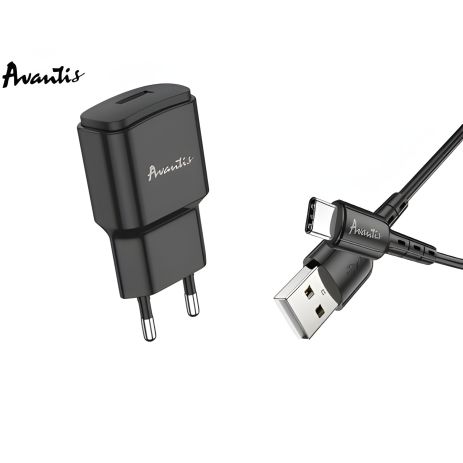Зарядний пристрій Avantis A480 1USB Type-C Black