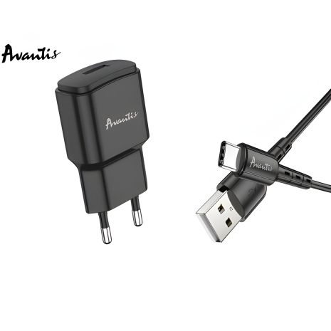 Зарядний пристрій Avantis A480 1USB Type-C Чорний