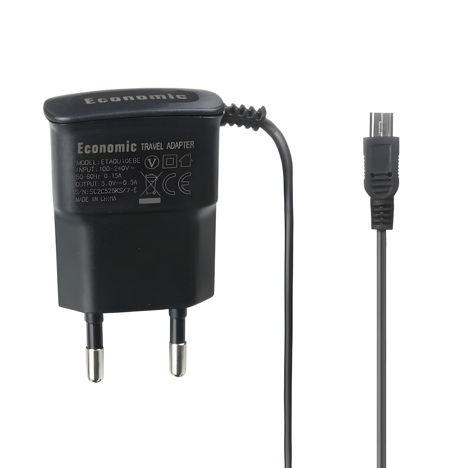 Зарядное устройство Economic 0.75A microUSB black Зарядное устройство Economic 0.75A microUSB black