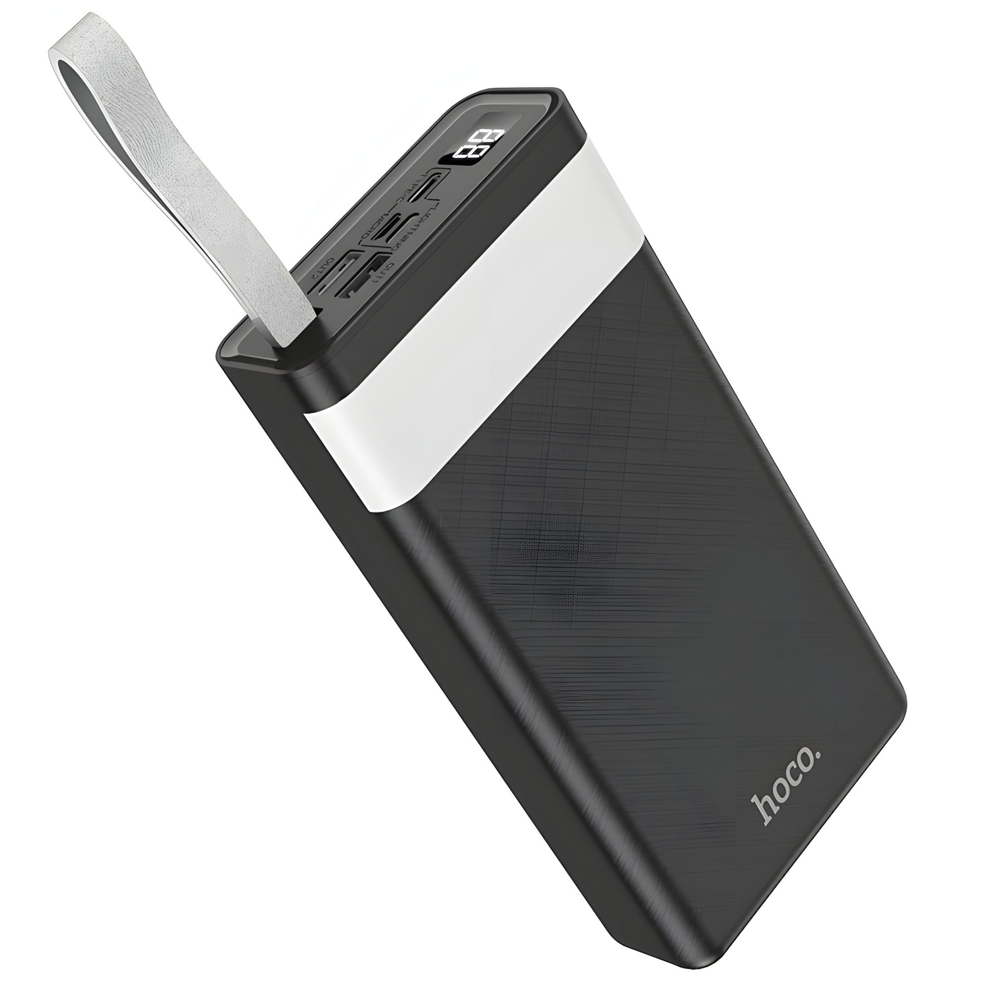 Повербанк Hoco J73 Powerful (30000mAh, 2xUSB, Lightning, micro-USB, Type-C 5V/2A), LED дисплей, лампа, черный Повербанк Hoco J73 Powerful (30000mAh, 2xUSB, Lightning, micro-USB, Type-C 5V/2A), LED дисплей, лампа, черный