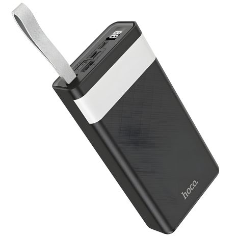 Повербанк Hoco J73 Powerful (30000mAh, 2xUSB, Lightning, micro-USB, Type-C 5V/2A), LED дисплей, лампа, черный Повербанк Hoco J73 Powerful (30000mAh, 2xUSB, Lightning, micro-USB, Type-C 5V/2A), LED дисплей, лампа, черный
