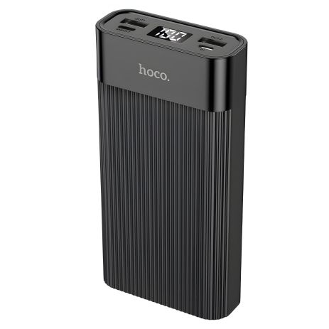 Повербанк Hoco J85 Wellspring (20000mAh / Out: 2xUSB-A / In: micro-USB, Type-C 5V/2A) з LED Дисплеєм, Чорний Повербанк Hoco J85 Wellspring (20000mAh / Out: 2xUSB-A / In: micro-USB, Type-C 5V/2A) з LED Дисплеєм, Чорний