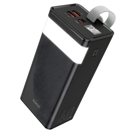 Hoco J86 Повербанк (40000mAh/Out: 2USB 22,5W QC3.0, Type-C 20W PD/In: Type-C 18W, Micro-USB 18W) з LED дисплеєм та функцією настільної лампи, Чорний