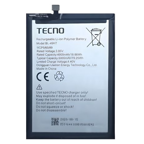 Акумулятори Tecno BL-49HT Camon 16 SE, 5000 mAh, [Original PRC] 12 міс. гарантії