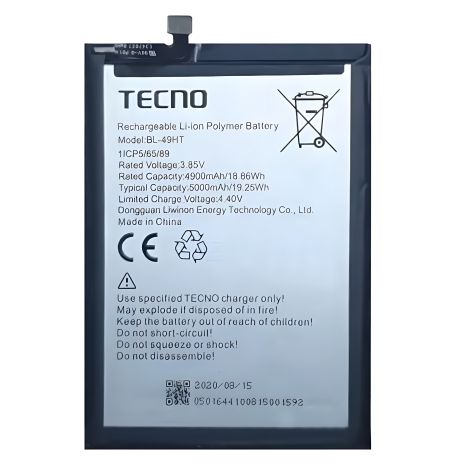 Акумулятори Tecno BL-49HT Camon 16 SE, 5000 mAh [Original PRC] 12 міс. гарантії