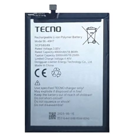 Аккумулятор для Tecno BL-49HT Camon 16 SE, 5000 mAh [Original PRC] 12 мес. гарантии