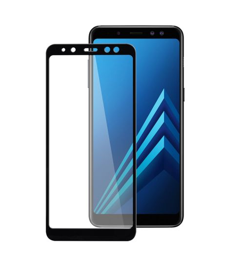 Захисне скло Full screen PowerPlant для Samsung Galaxy A8 (2018), Black