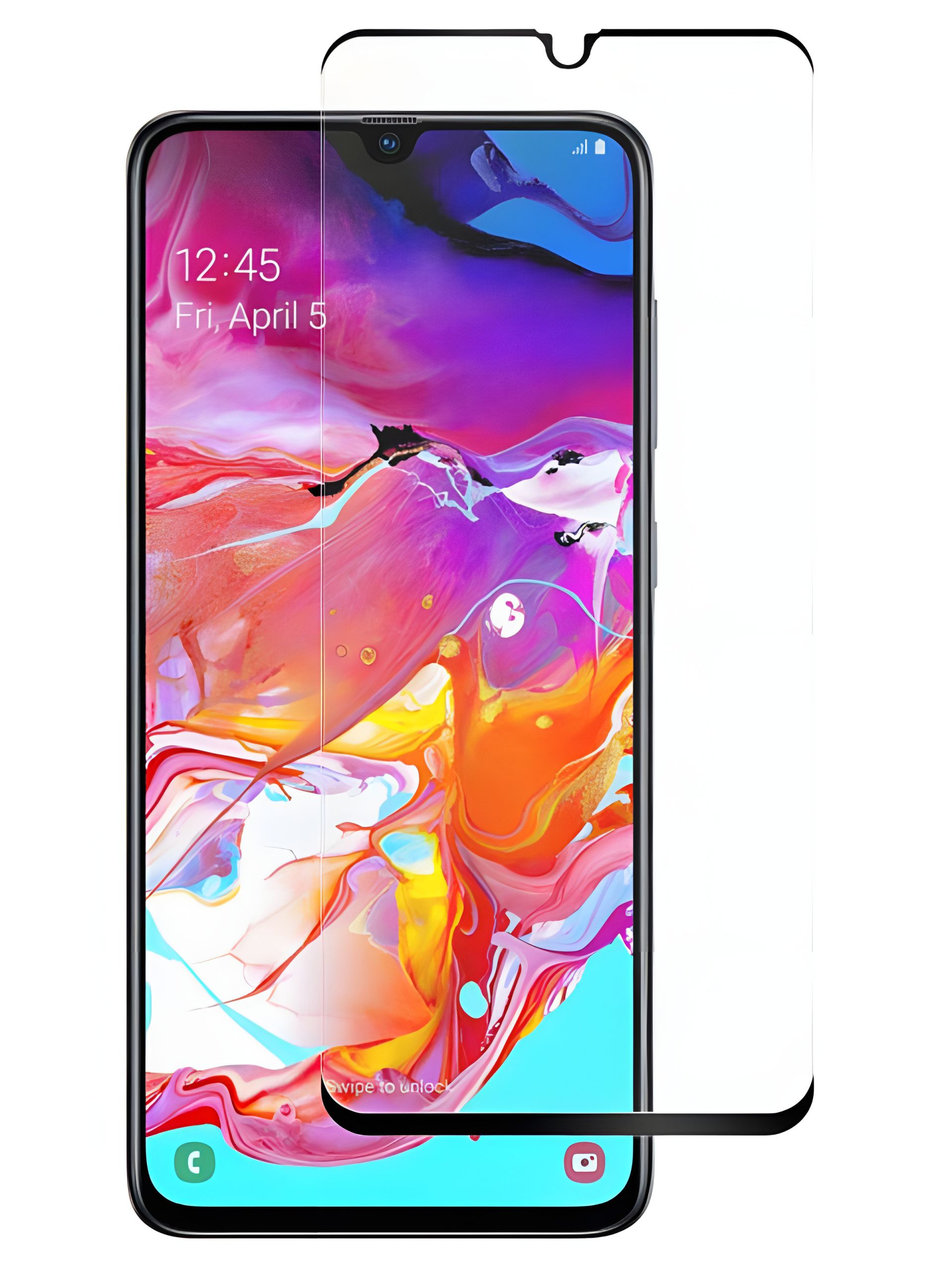 Захисне скло Full screen PowerPlant для Samsung Galaxy A70, Black Захисне скло Full screen PowerPlant для Samsung Galaxy A70, Black