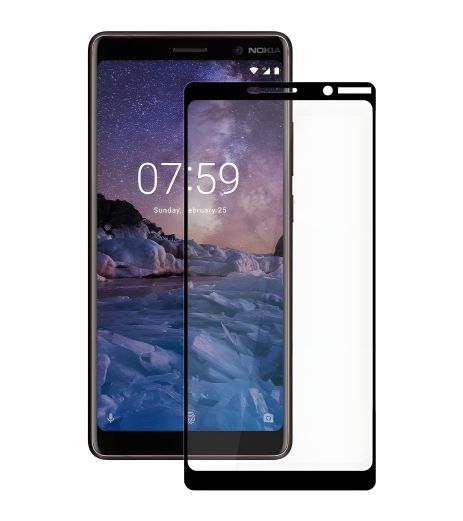 Захисне скло Full screen PowerPlant для Nokia 7 Plus, Black Захисне скло Full screen PowerPlant для Nokia 7 Plus, Black