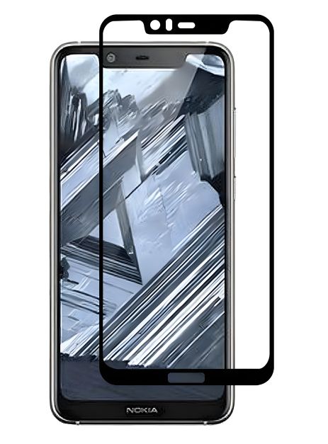 Глянцевое стекло Full screen PowerPlant для Nokia 5.1 Plus, черное Глянцевое стекло Full screen PowerPlant для Nokia 5.1 Plus, черное