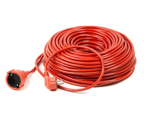 Морозостійкий подовжувач 50 м, 3x1.5мм2, 10А PowerPlant (JY-3024/50) Orange