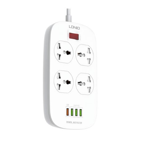 Мережевий Подовжувач LDNIO SC4407 QC3.0 4USB Білий Мережевий Подовжувач LDNIO SC4407 QC3.0 4USB Білий
