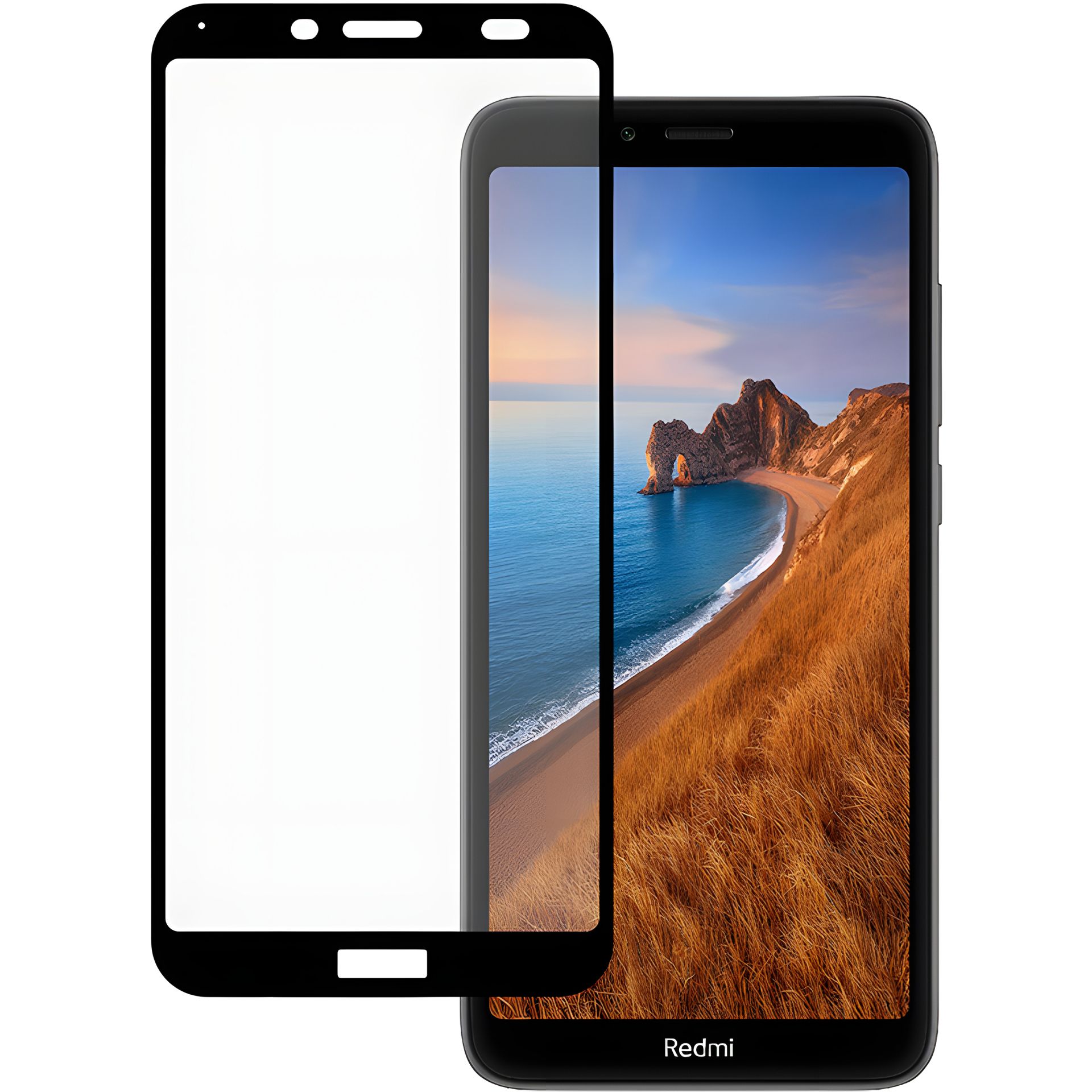 Полное экранное стекло защиты PowerPlant для Xiaomi Redmi 7A, черный Полное экранное стекло защиты PowerPlant для Xiaomi Redmi 7A, черный