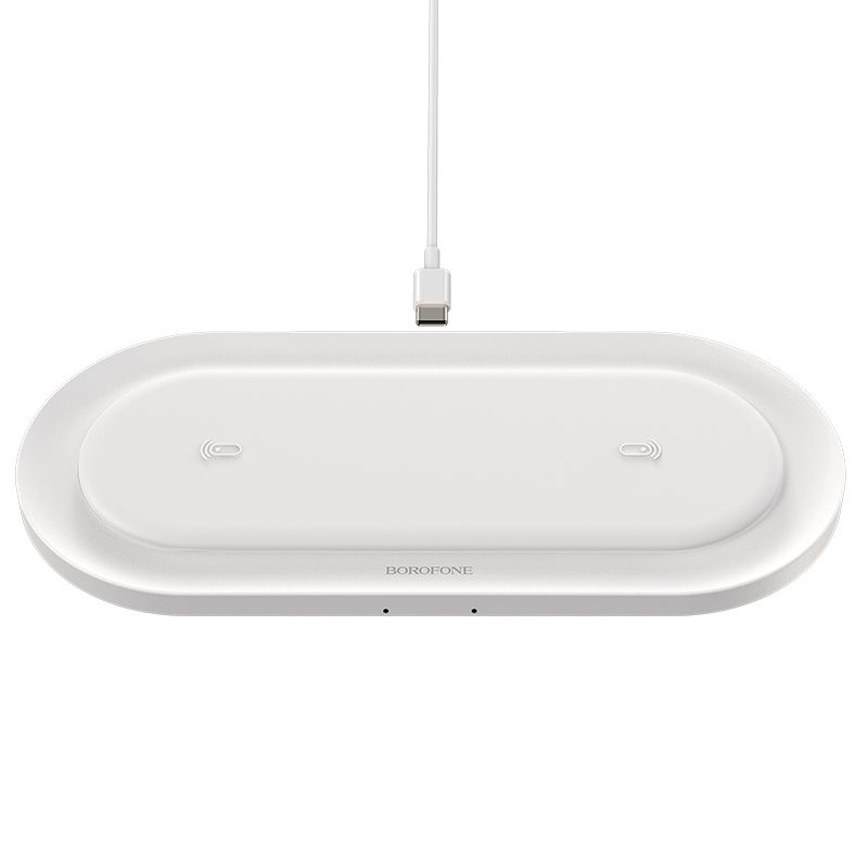 Беспроводное ЗУ Borofone BQ7 2 устройства по 10W White Беспроводное ЗУ Borofone BQ7 2 устройства по 10W White