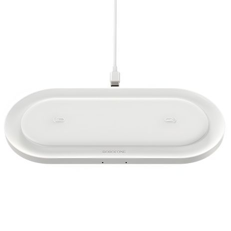 Беспроводное ЗУ Borofone BQ7 2 устройства по 10W White Беспроводное ЗУ Borofone BQ7 2 устройства по 10W White