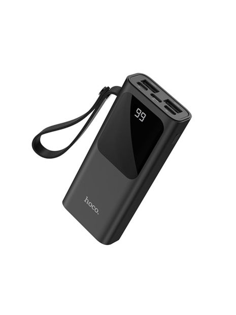 Повербанк Hoco J41 Treasure Mobile (10000 mAh / Out: 2USB 5V/2A / In: Type-C, Lightning, micro-USB 5V/2A ) с LED индикатором, Чёрный