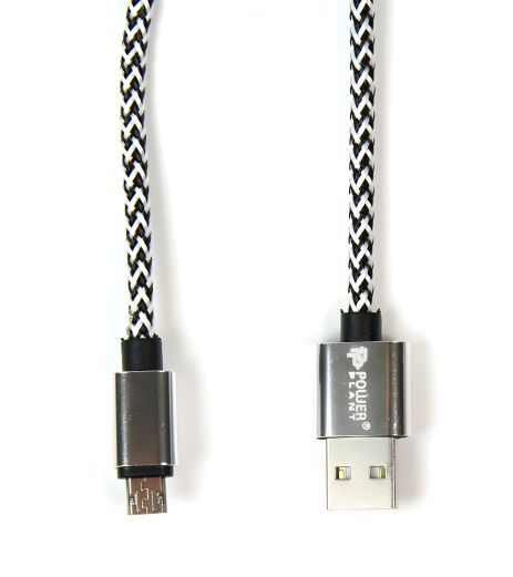 Кабель PowerPlant USB 2.0 AM/Micro B, двусторонний, 1м, серый