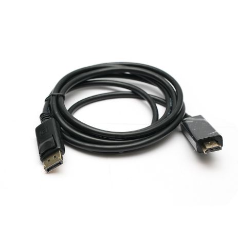 Відео кабель PowerPlant DisplayPort - HDMI, 1.8м, позолочені конектори, 1.3V