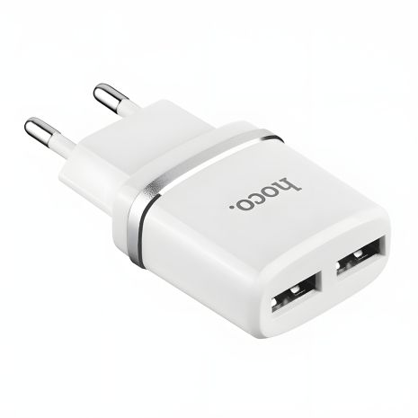 Hoco C12 зарядное устройство 2USB (2.4A), белое