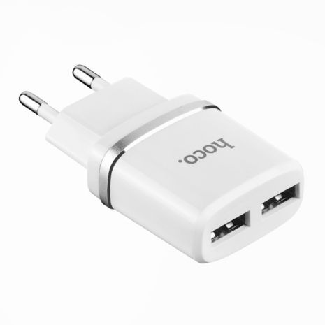 Зарядний пристрій Hoco C12 2USB White (2.4A)