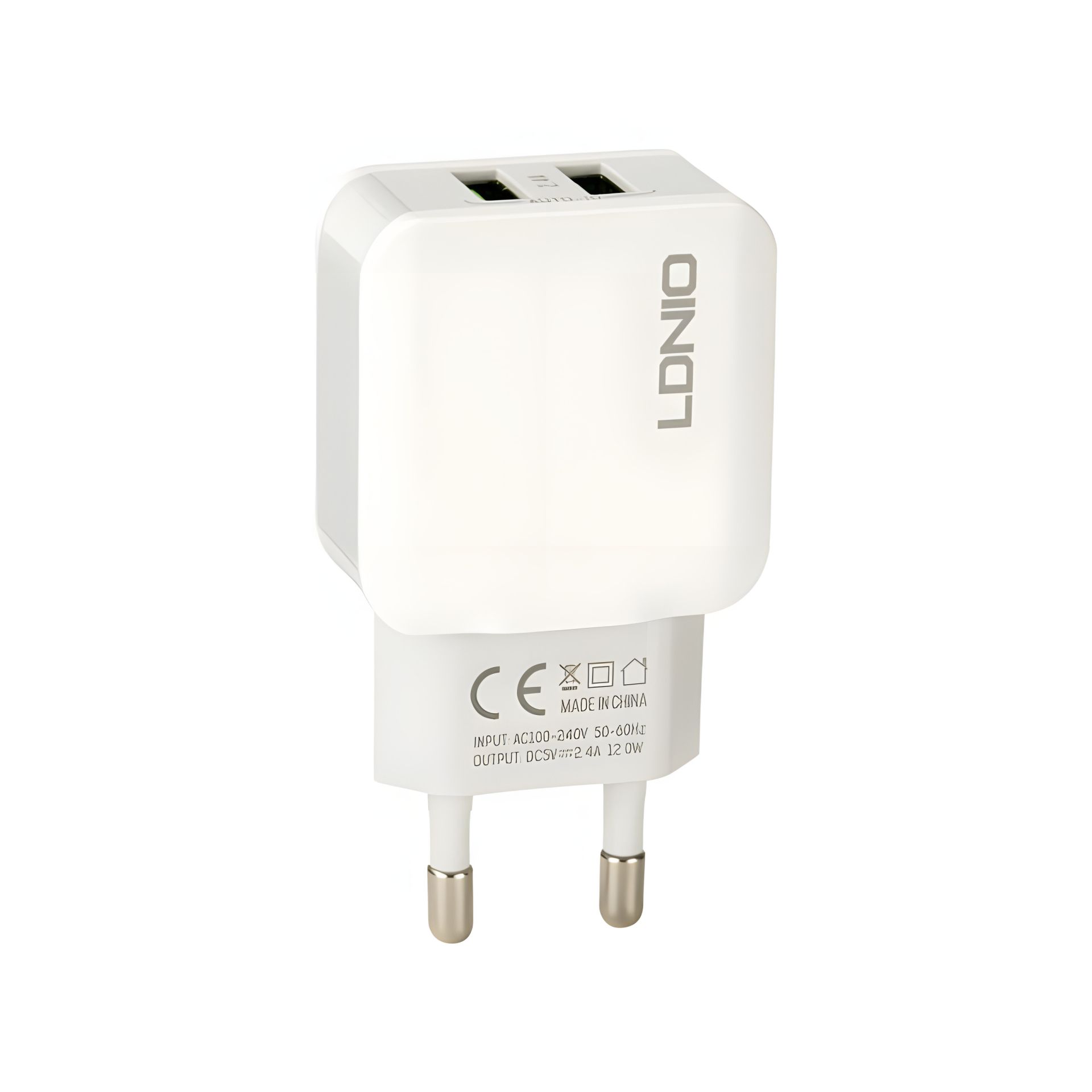Зарядний пристрій LDNIO (2.4A) 2USB White (DL-A2202) Зарядний пристрій LDNIO (2.4A) 2USB White (DL-A2202)