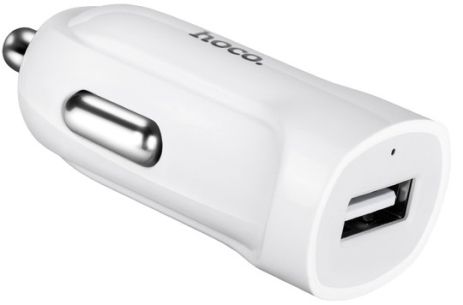Автомобільний ЗП 1 USB Hoco Z2 White + Cable USB - Lightning (1.5A)