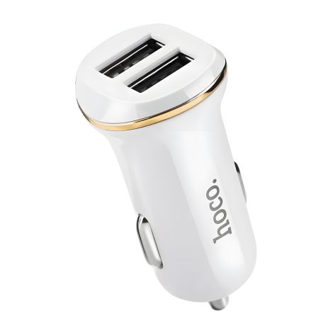 Автомобільне ЗУ Hoco Z1 2USB White + USB Cable iPhone 6 (2.1A)