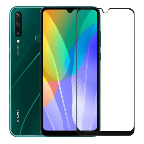 Защитное стекло для полной защиты от PowerPlant, чёрное (Huawei Y6p)