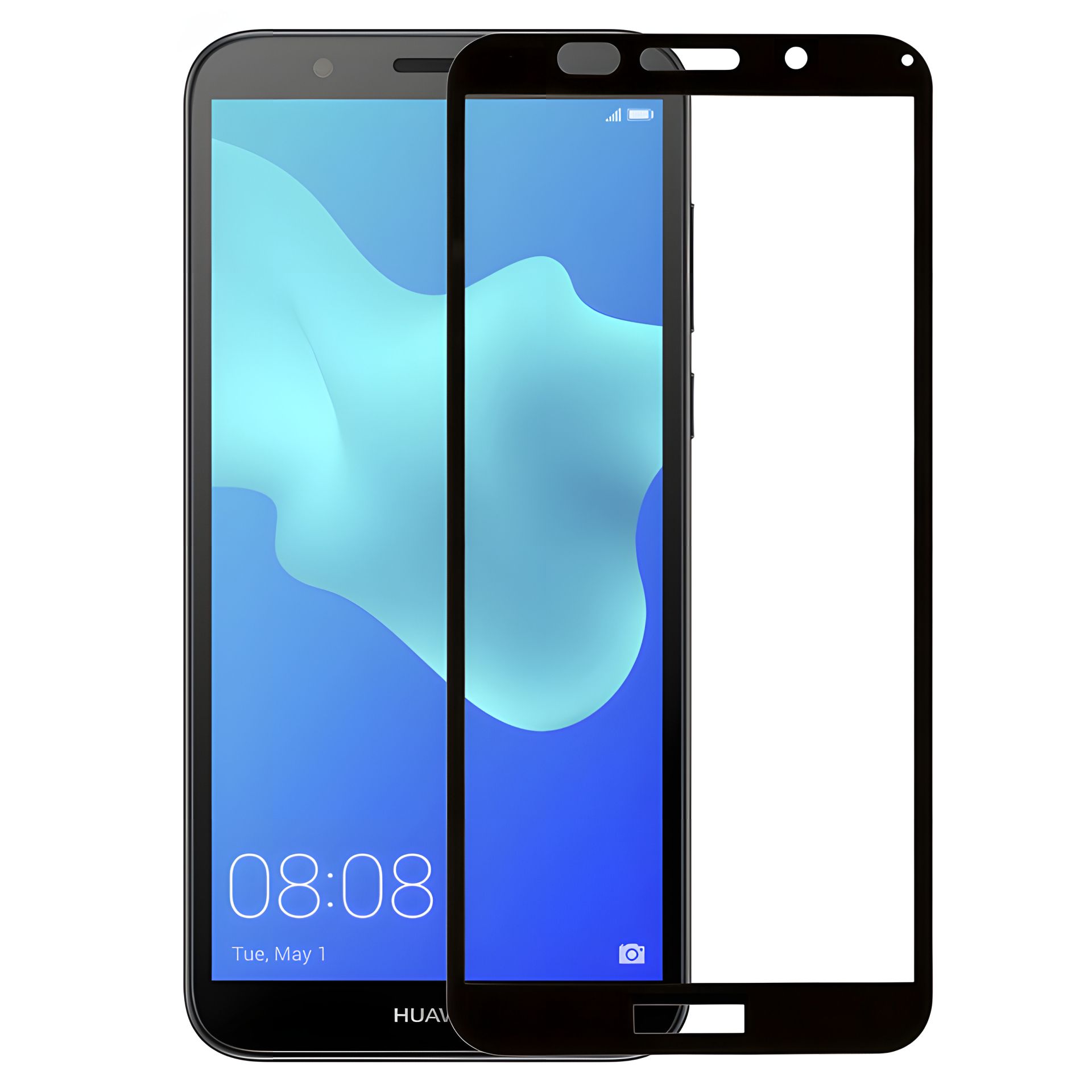 Защитное стекло Full screen PowerPlant для Huawei Y5 (2018), Black Защитное стекло Full screen PowerPlant для Huawei Y5 (2018), Black