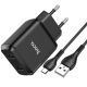 Зарядний пристрій Hoco N7 (2USB/2.1A) + Cable Micro USB Black