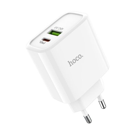 Зарядний пристрій Hoco C57A Speed ​​charger (Power Delivery, QC3.0, 1USB, 3.1A) White