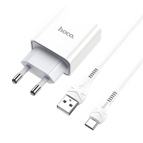 Зарядний пристрій Hoco C81A Type-C 2.1A White (швидке заряджання)