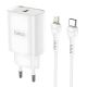 Зарядний пристрій Hoco N14 PD20W + кабель Type-C to Lightning White Зарядний пристрій Hoco N14 PD20W + кабель Type-C to Lightning White