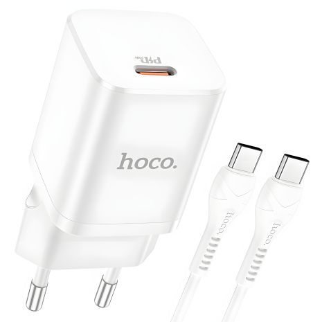 Зарядний пристрій Hoco N19 Rigorous PD25W Type-C to Type-C White