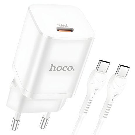Зарядное устройство Hoco N19 Rigorous PD25W Type-C to Type-C White Зарядное устройство Hoco N19 Rigorous PD25W Type-C to Type-C White