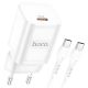 Зарядное устройство Hoco N19 Rigorous PD25W Type-C to Type-C White Зарядное устройство Hoco N19 Rigorous PD25W Type-C to Type-C White