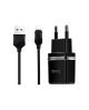 Зарядний пристрій Hoco C12 з двома USB 2.4A Black + Cable для iPhone Lightning Black