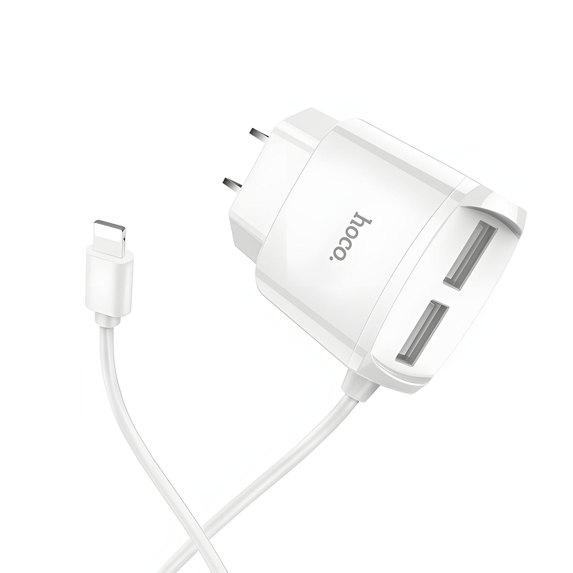 Зарядное устройство Hoco C59A Mega joy 2USB 2.4A white + Cable Lightning Зарядное устройство Hoco C59A Mega joy 2USB 2.4A white + Cable Lightning