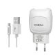 Зарядний пристрій Moxom KH-69 2.1A 2USB + Cable microUSB White