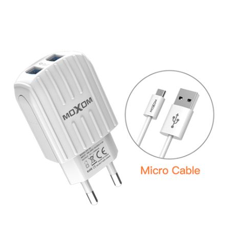 Зарядний пристрій Moxom KH-47 Micro 2USB White