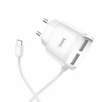 Hoco Mega joy C59A (2USB/ 2.4A) White Micro Cable Зарядное устройство