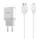 Зарядное устройство Hoco C22A little superior (1USB/ 2.4A) + Cable iPhone Lightning White