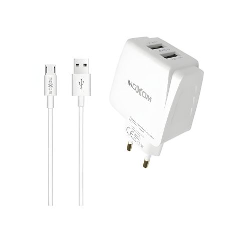 Зарядное устройство Moxom MX-HC03 2.4A 2USB + Cable Lightning White
