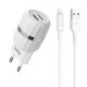 Зарядний пристрій Hoco C41A Wisdom (2USB/2.4A) + Cable iPhone Lightning White