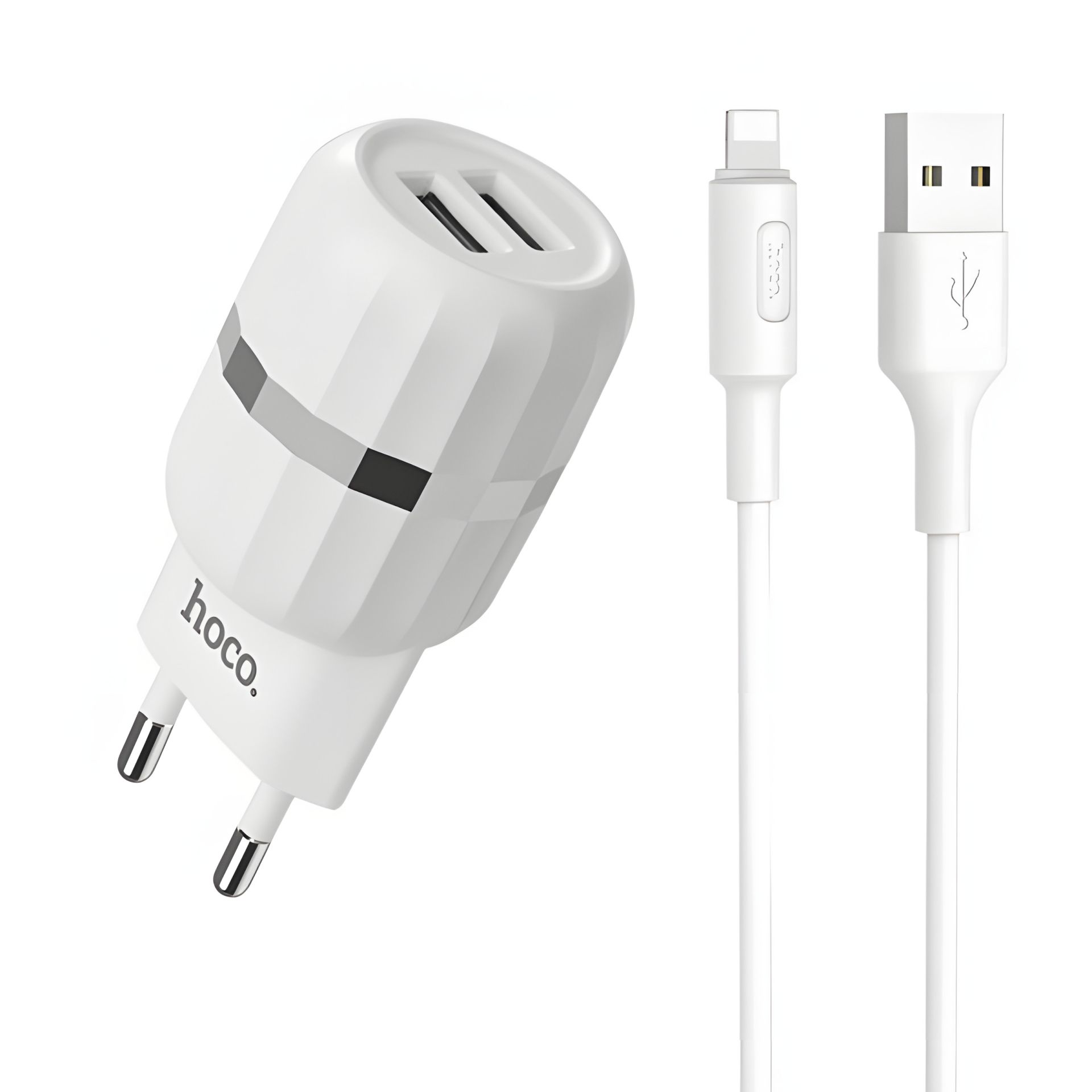 Зарядний пристрій Hoco C41A Wisdom (2USB/2.4A) + Cable iPhone Lightning White Зарядний пристрій Hoco C41A Wisdom (2USB/2.4A) + Cable iPhone Lightning White