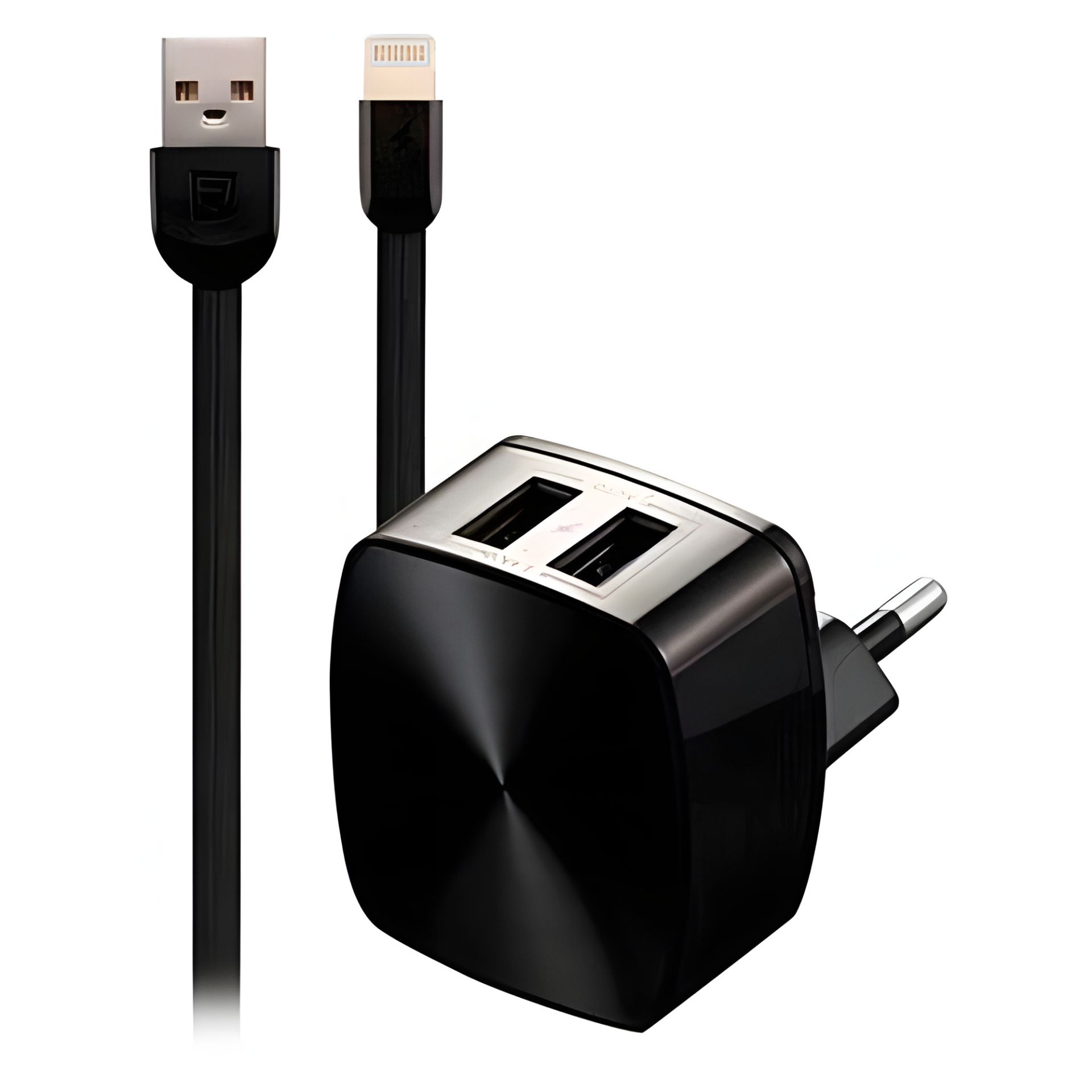Зарядний пристрій Remax RP-U215i 2.4A 2USB + Cable Lightning black Зарядний пристрій Remax RP-U215i 2.4A 2USB + Cable Lightning black