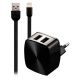 Зарядное устройство Remax RP-U215i 2.4A 2USB + Cable Lightning black