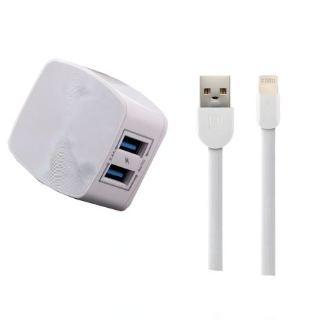 Зарядний пристрій Remax RP-U215i 2.4A 2USB + Cable Lightning white